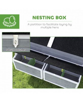 59" Chicken Coop, Chicken Tractor with Wheels, Nesting Boxes,