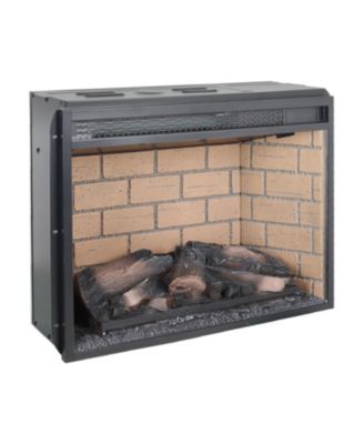 23 inch infrared quartz heater fireplace insert -woodlog version with brick