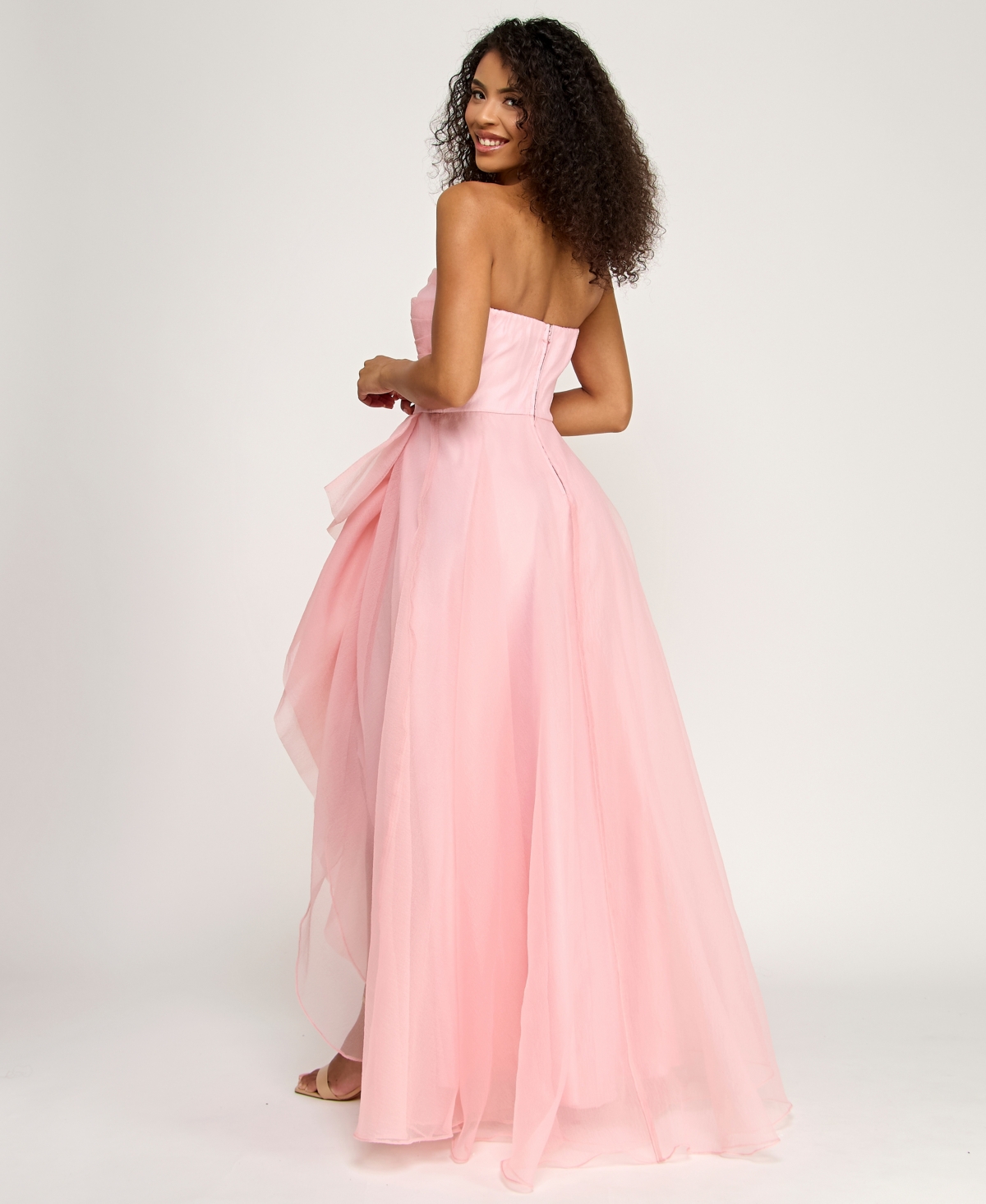 B Darlin Juniors' Asymmetric Drape Strapless Ball Gown, Created for Macy's