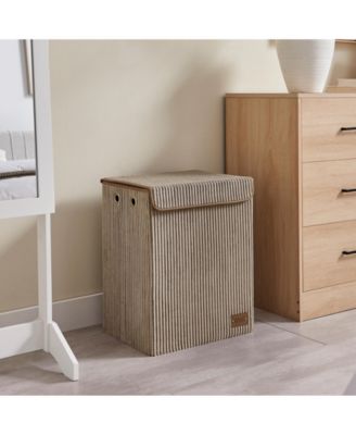 Collapsible Corduroy Laundry Hamper Storage
