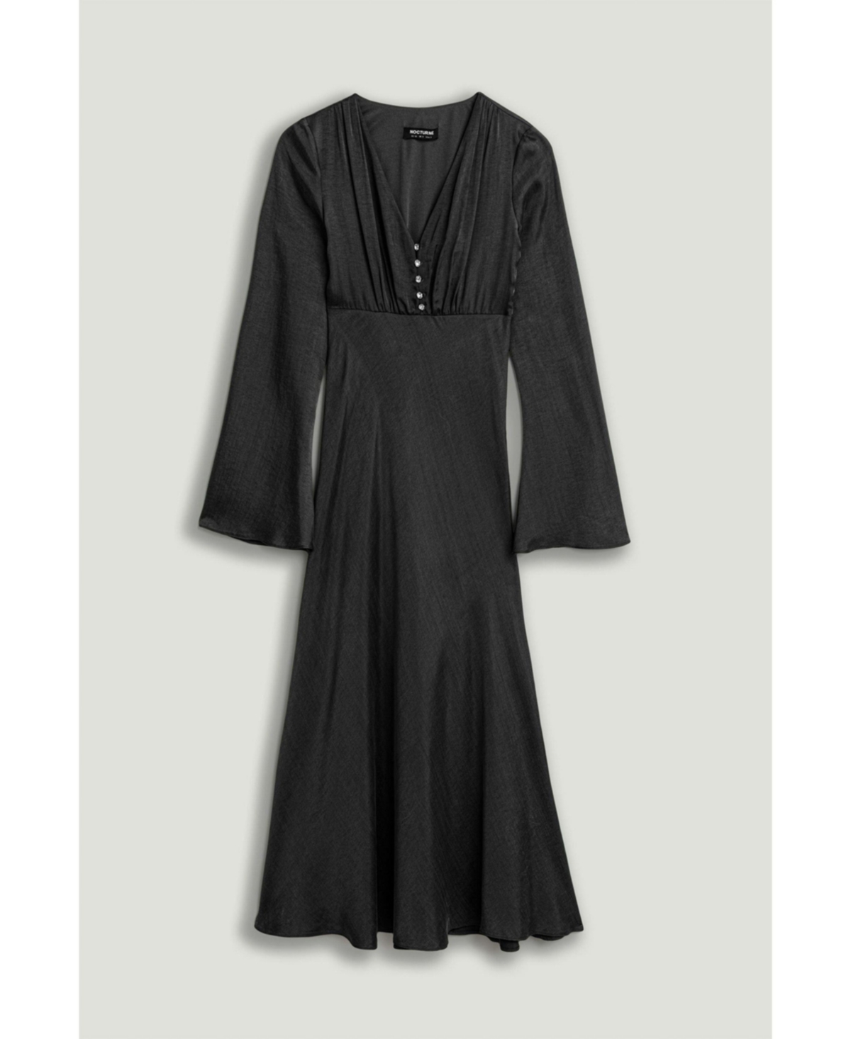 Nocturne Women's Crystal Button Detailed Maxi Dress