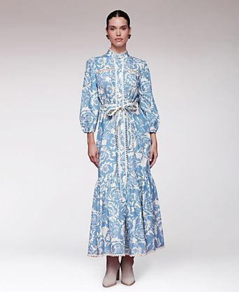 macys summer dresses Macy Dress: Navy Floral XXS / Navy Floral This silky Dress the Population Clearance Sale