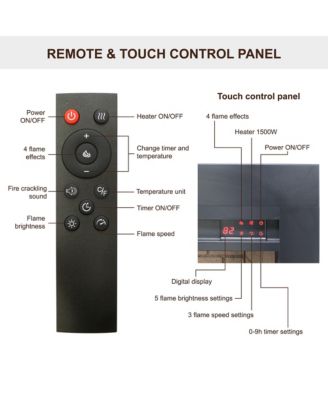 33 inch Infrared Electric Fireplace with Removable Trim kit Insert, Touch Panel Home Decor Heater, Smokeless Firebox With Fire Crackling Sound