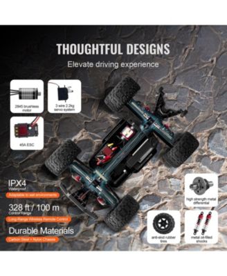 Remote Control Car, 1:10 Scale 4WD Off-Road RC Truck with Adjustable Speed and Wheelie Function for Kids Ages 8+
