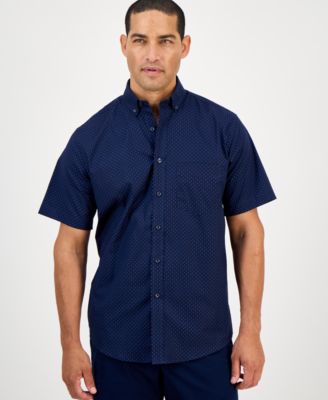 Men's Micro Dot Print Stretch Cotton Shirt, Created for Macy's