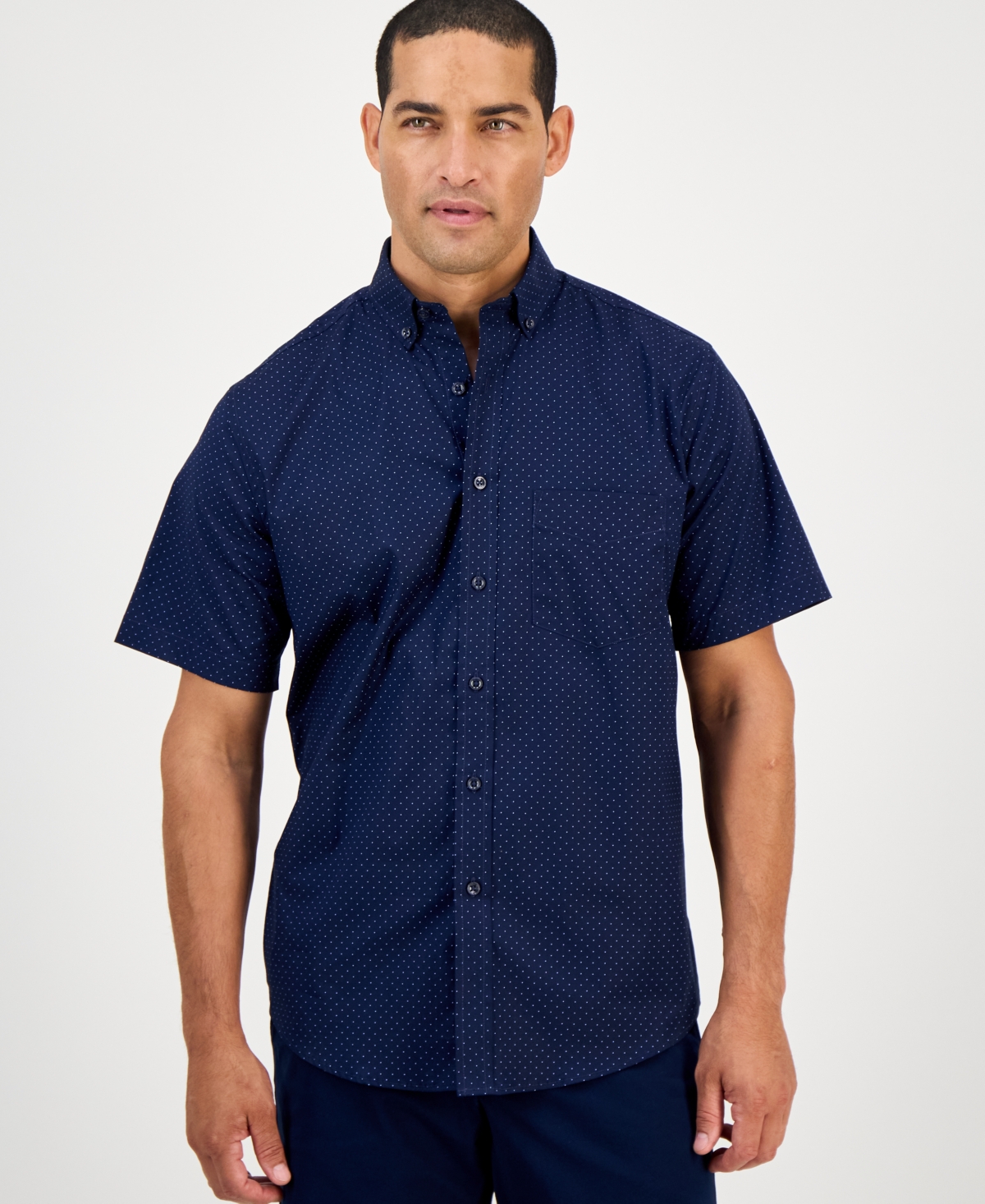 Club Room Men's Micro Dot Print Stretch Cotton Shirt, Created for Macy's