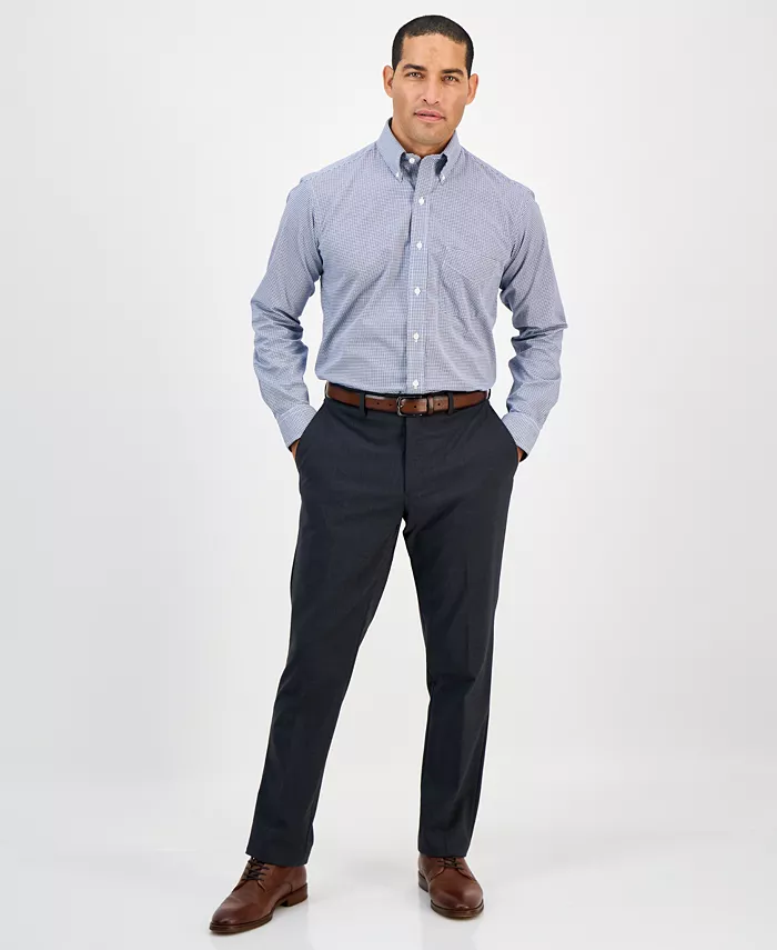 Men's Regular Fit Mini Gingham Dress Shirt - thumbnail 3