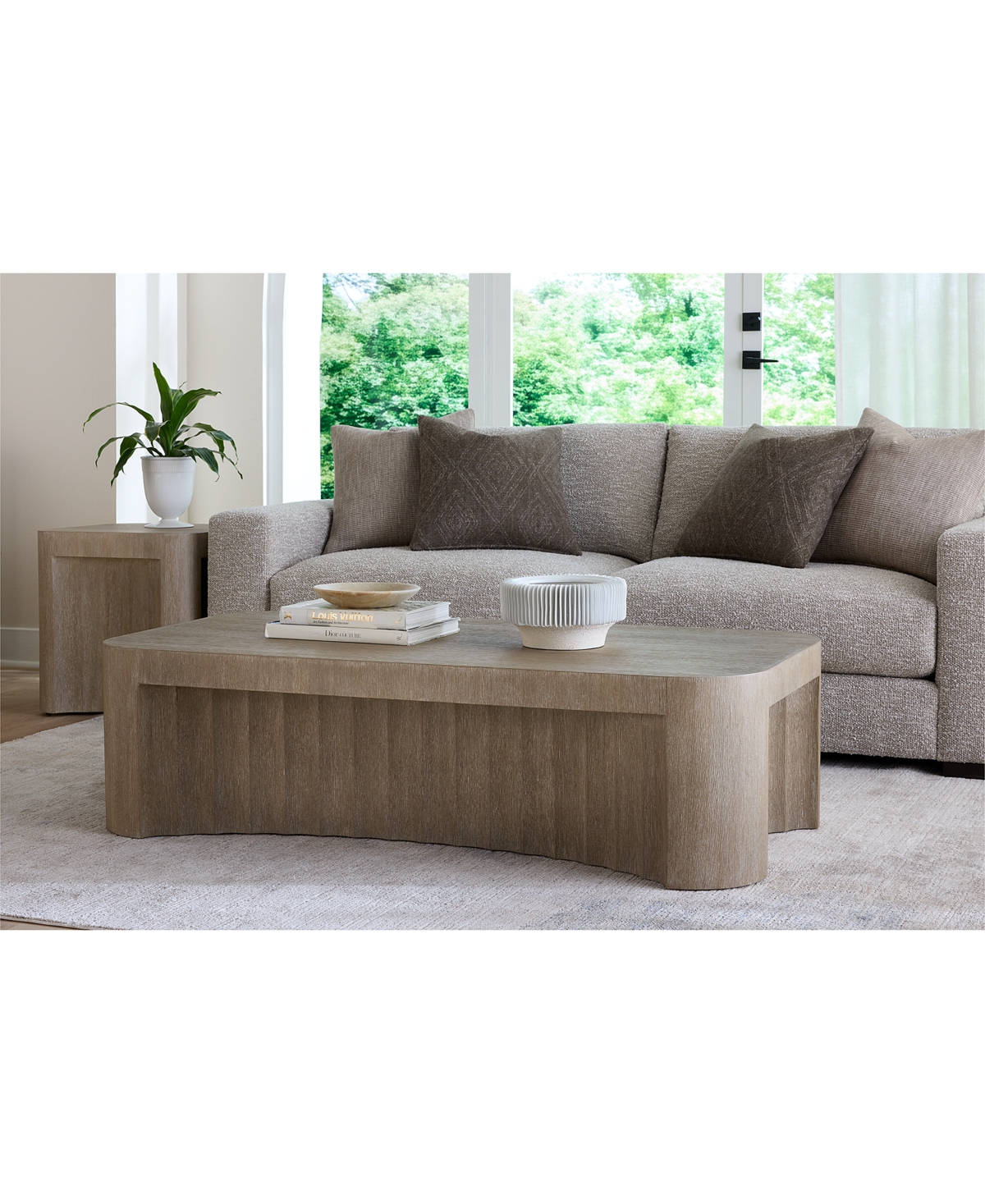 Bernhardt 22" Wood Loggia Scalloped Side Table