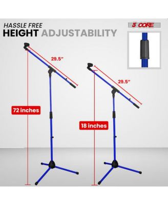 Tripod Mic Stand Heavy Duty Height Adjustable Floor Microphone Boom Arm Pedestal Para Microfono for Singing On Stage Studio - MS 080 D-BLU 4PCS