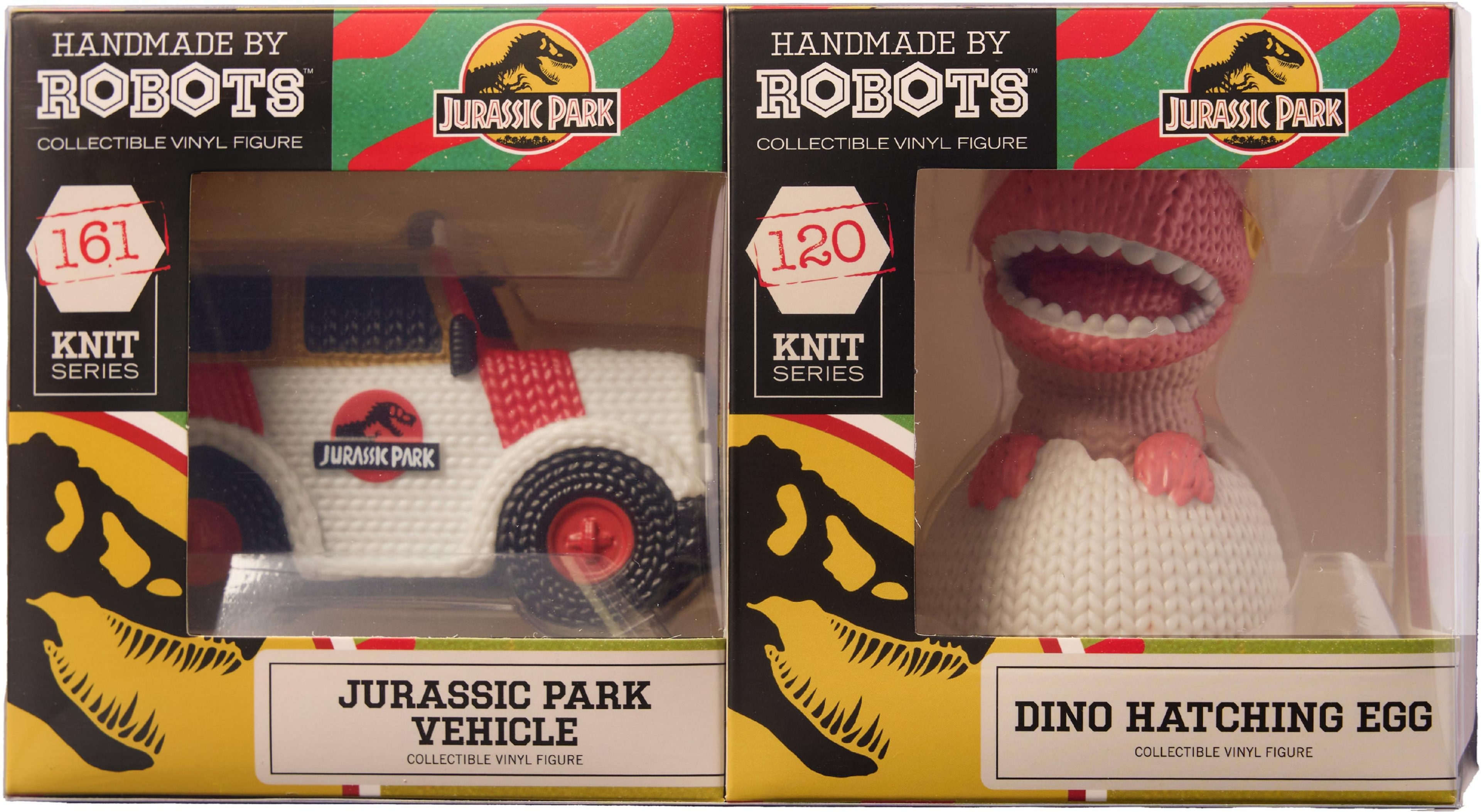 Handmade By Robots Jurassic Park Dino Hatching Egg & Park Vehicle 2-Piece Collectible Set, Ages 13+
