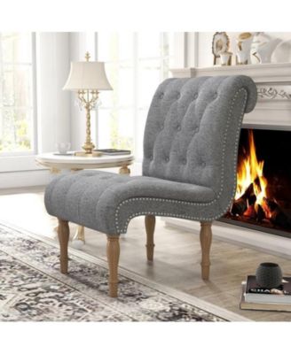 Armless Accent Upholstered Lounge Chair Slipper Chair for Bedroom Living Room
