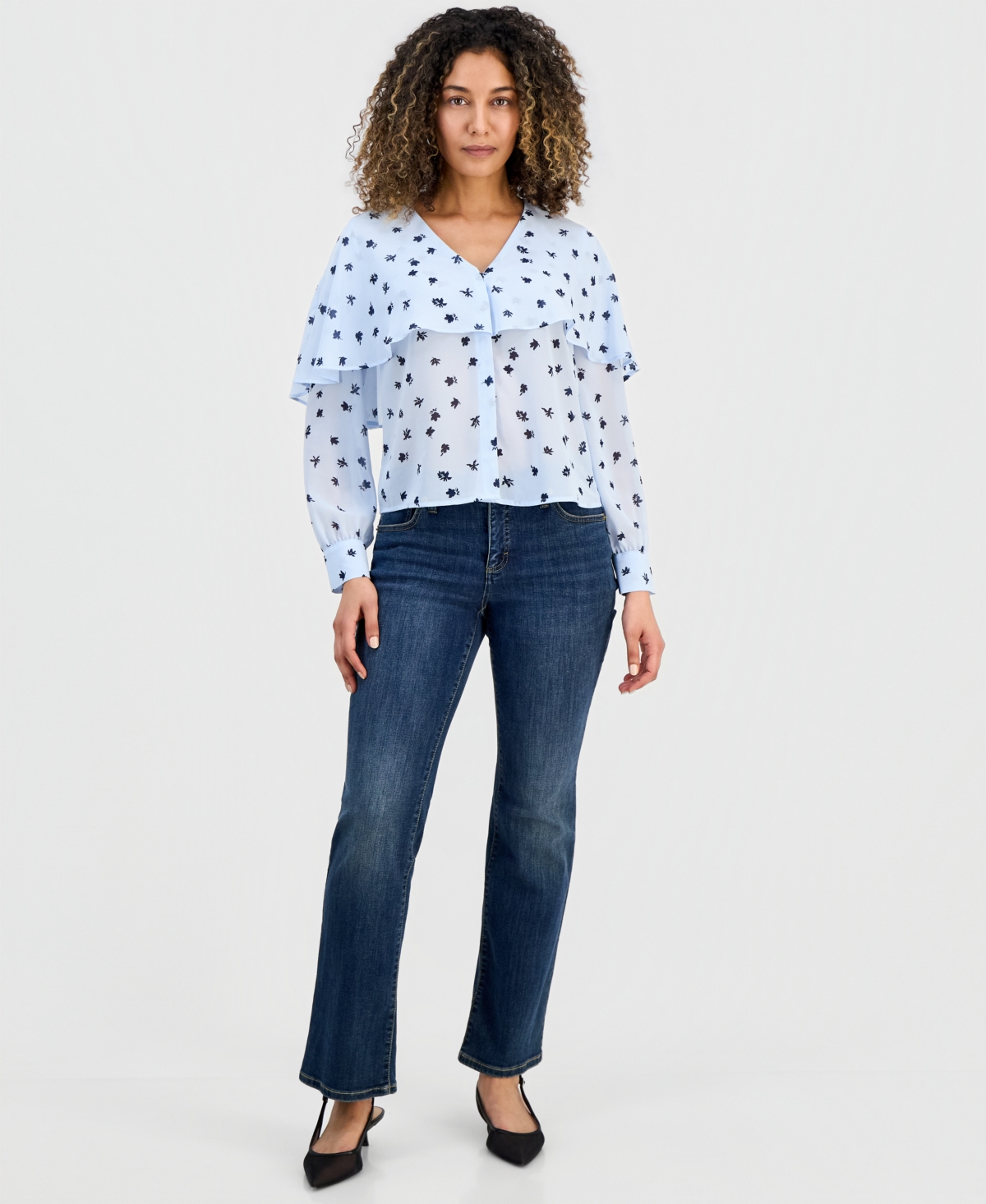 I.n.c. International Concepts Petite Capelet Blouse, Macy's Exclusive