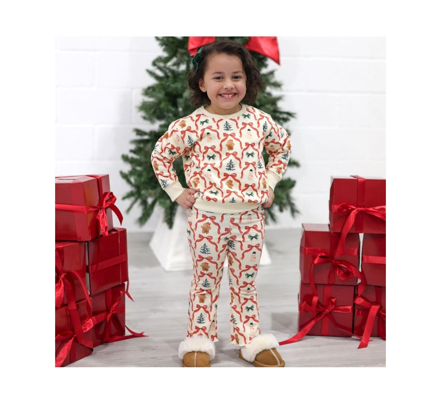 Толстовка Sweet Wink Christmas Cutie для девочек-малышей, цвет: Натуральный — фото 2