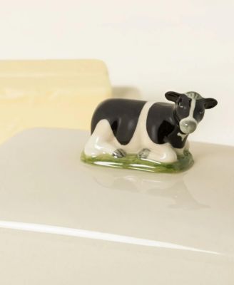 Cow Stoneware Covered Butter Dish