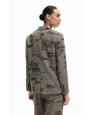 Women's Blazer with lettering and checks