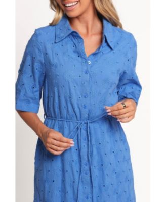 Women's Cooper Embroidered Button Through Midi Dress