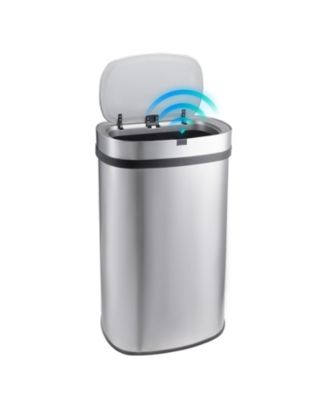 18 Gallon Stainless Steel Oval Motion Sensor Trash Can for Kitchen