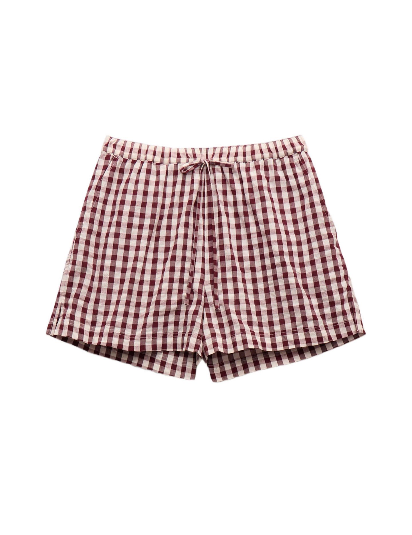 Женские шорты Hush Ernie Gathered Gingham Beach Short, цвет: Красный / Белый — фото 2