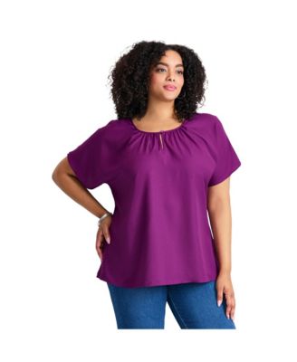 Women's Keyhole Dolman Sleeve Blouse