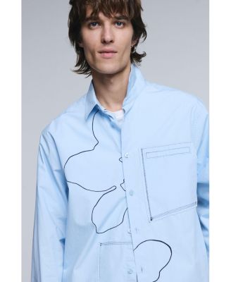 Men's Embroidered topstitched shirt
