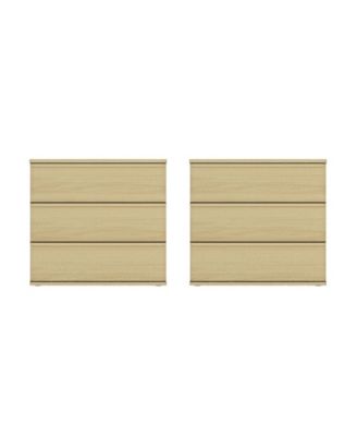 Molly 3-Drawer Wood Nightstand, Set of 2
