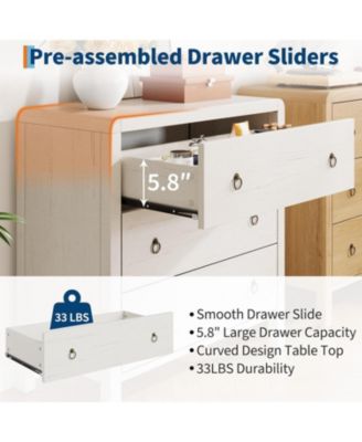 3-Drawer Modern Bedroom Dresser Chest Closet Storage Cabinet Organizer for Bedroom, Living Room, Hallway, Office, White