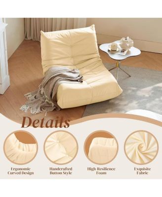 Luxury Accent Sofa Chair Button-Tufted Detail Microfiber Comfy Chair for Living Room Bedroom