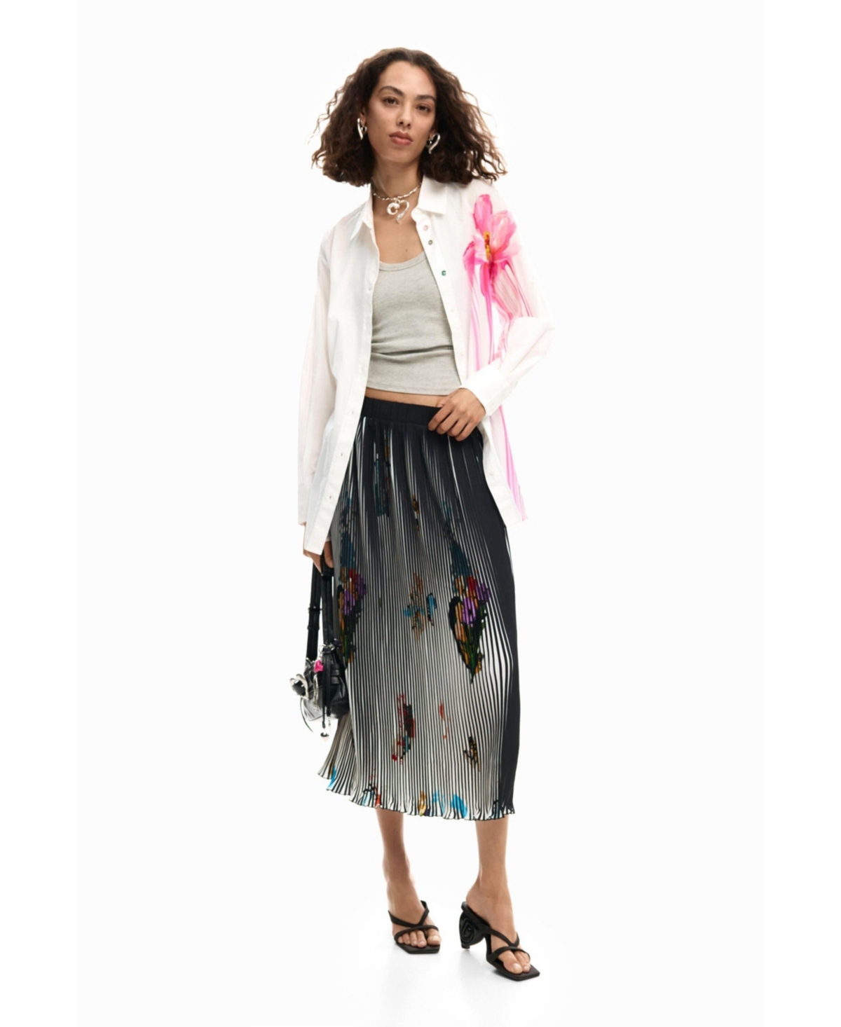 Desigual Women's Arty texture midi skirt