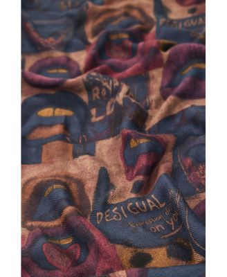 Women's Rectangular Scarf Lips