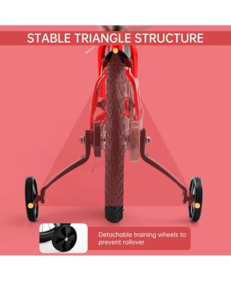 14/16 Inch Kids Bike for Ages 3-9 with Training Wheels, Dual Brakes & Anti-Pinch Chain Cover for Full Protection