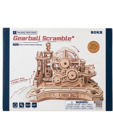 Детские конструкторы Uncommon Goods Gamer's Gear Ball Challenge 653-Piece Marble Run Build Kit, от 14 лет, цвет: Натуральный