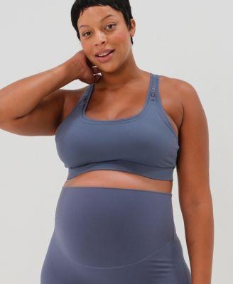 Maternity High Impact Racer Back Nursing Sports Bra with Easy-Release Breastfeeding Clips
