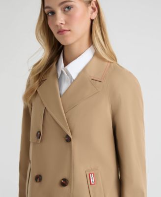 Womens Double Breasted Short Trench Jacket