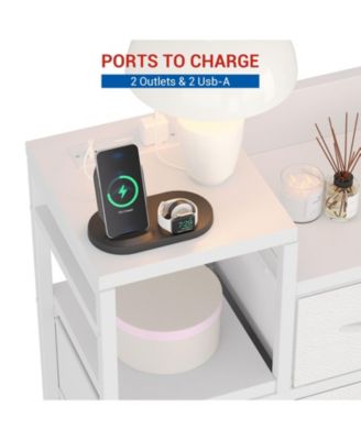 9-Drawer Modern Dresser with Charging Station, Heavy-Duty Storage Chest, Power Cord, Bedroom, Living Room, Entryway