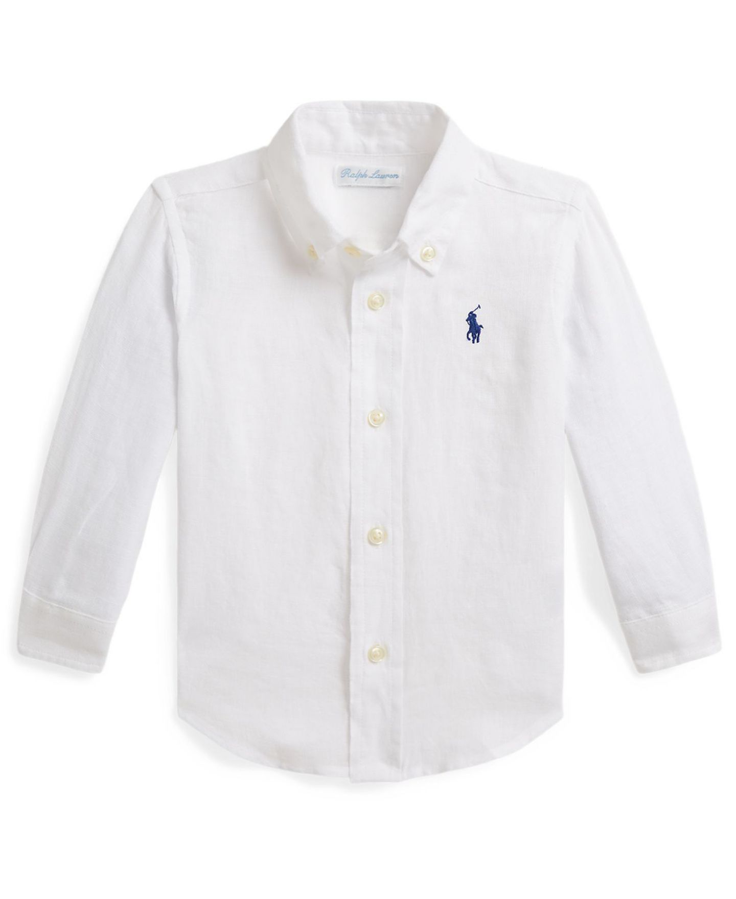 Рубашка Polo Ralph Lauren Collared Neck Shirt для мальчиков-малышей, цвет: Белый — фото 1