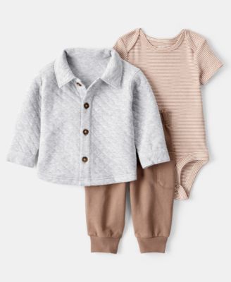 Baby Boys' Cardigan, Bodysuit and Pants, 3-Piece Set