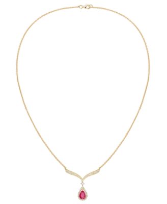 Sapphire (7/8 ct. t.w.) And Diamond (1/3 ct. t.w.) Necklace in 14k White Gold (Also Available in Emerald & Ruby)