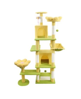 71'' Cat Tree with large condo removable flower cushion