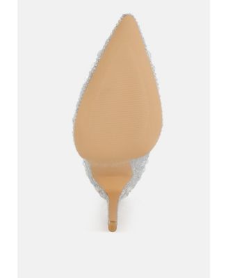 Womens Frostin Pointed Toe Rhinestones Stiletto Boots