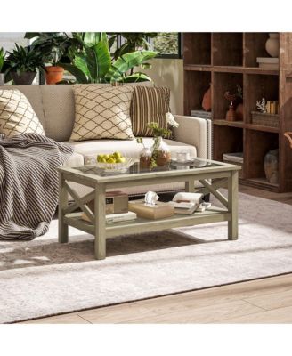 Table with Wood Frame for Living Room