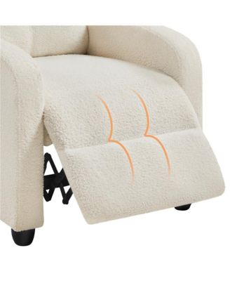 One Pack  Pocket Springs Adjustable Modern Single Boucle Recliner Chair Sofa