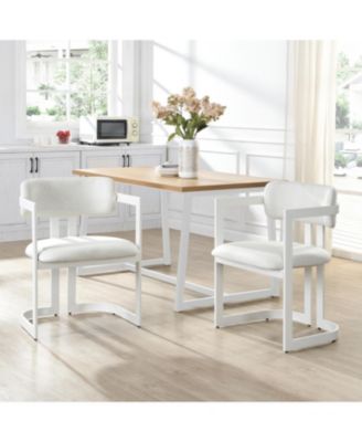 + 2 Pc. Set + Fabric & Metal + Upholstered + Dining Chairs