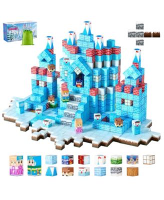 Magnetic Blocks, 150-Piece Glacier Castle Magnetic Cube Building Set for Kids Ages 3