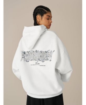 Women's Futuristic Liquid Metal Design Pullover Hoodie