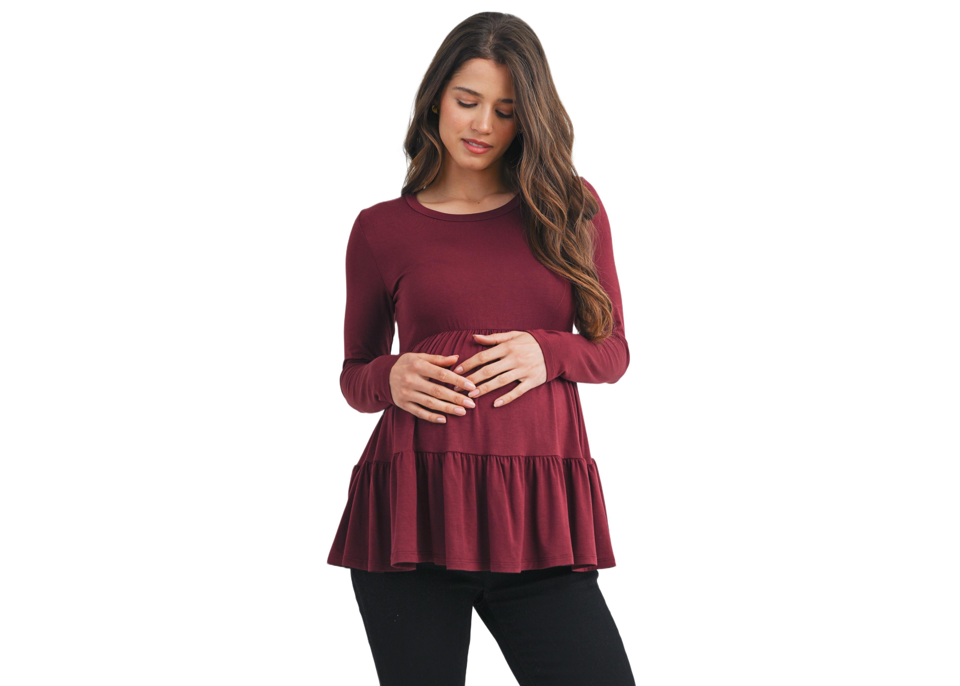 Hello Miz Maternity Long Sleeve Empire Waist Top