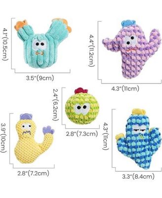 5 Pack Cactus Catnip Toys, 100% Organic Catnip Toys for Indoor Cats, Interactive Plush Chew Fun Without Cotton,
