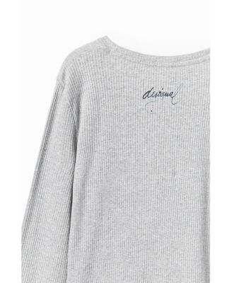 Girls Girls's Ribbed T-shirt with flower illustration