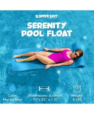 Serenity 1.5" Thick Vinyl Swimming Pool Float Mat, Marina Blue