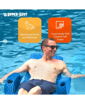 Folding Baja Chair Swimming Pool Float Armchair, Bahama Blue