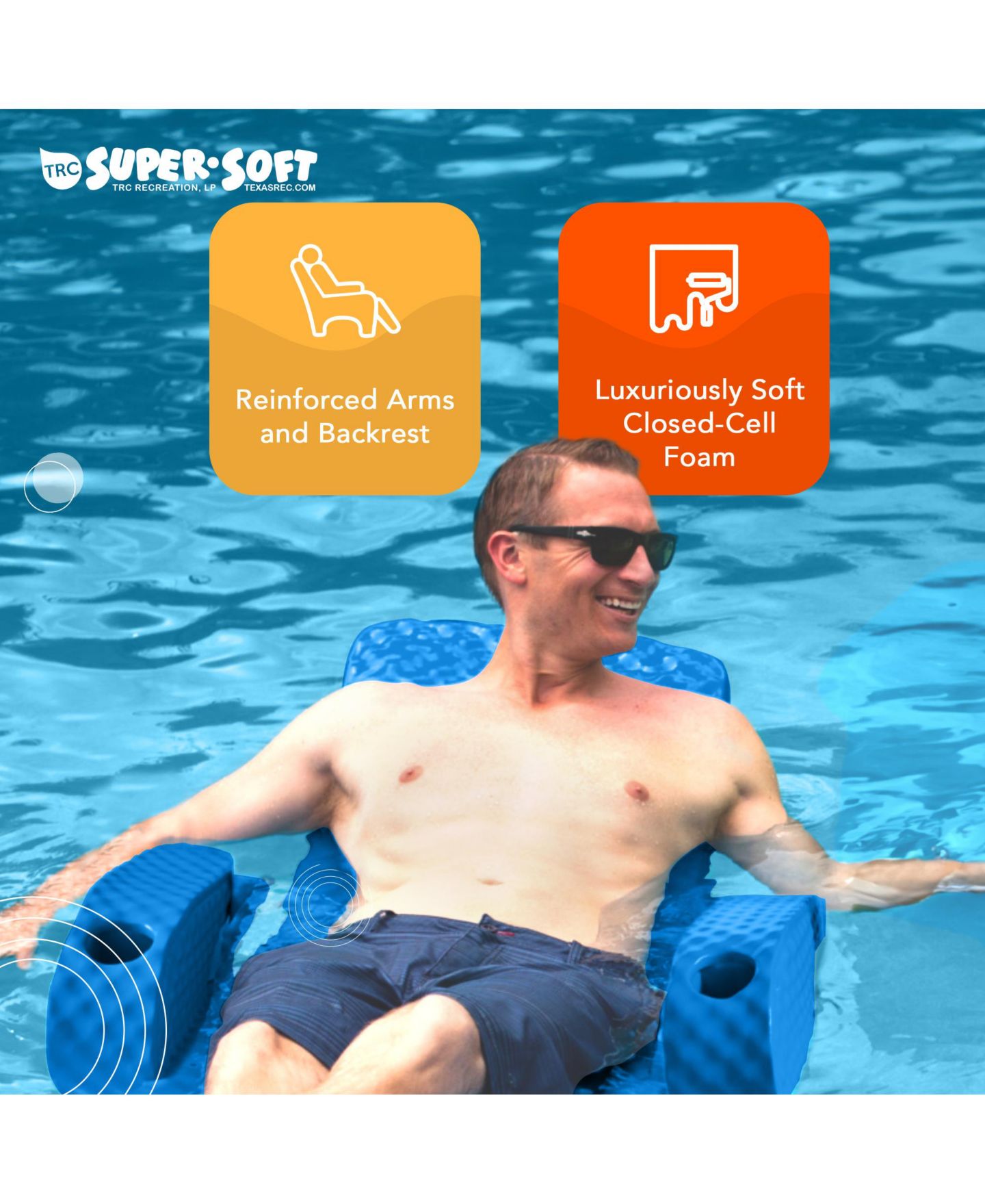 Детская игрушка TRC Recreation Baja Folding Pool Float Armchair with 2 Cup Holders, Ages 3-4 — фото 8